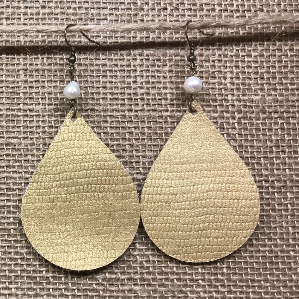 Large genuine leather earrings